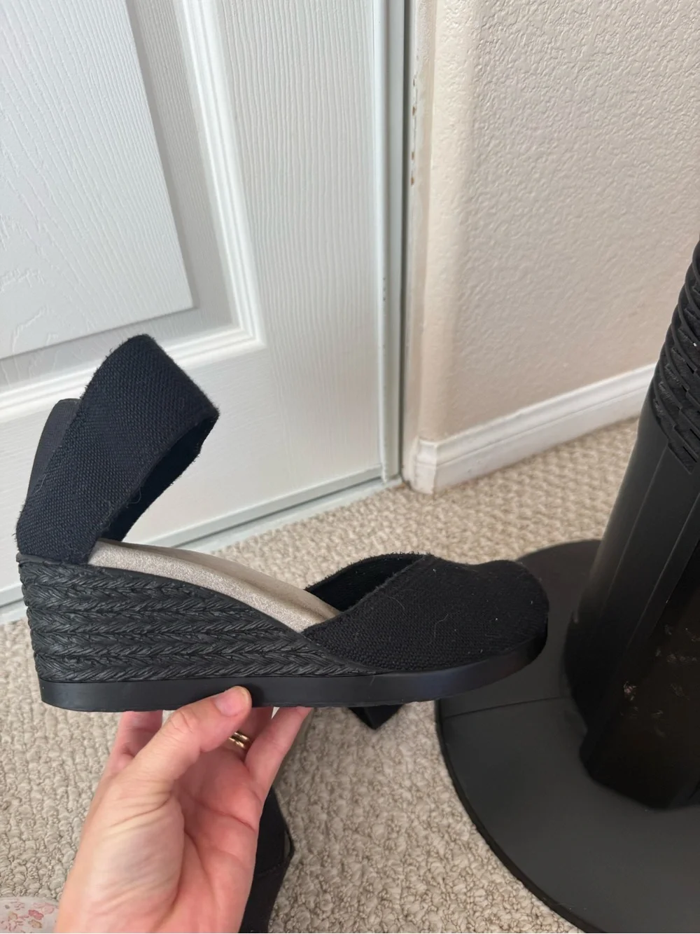 Charleston Shoe Co. Black Espadrille Wedges